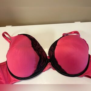 Cacique Hot Pink and Black Lace Bra
